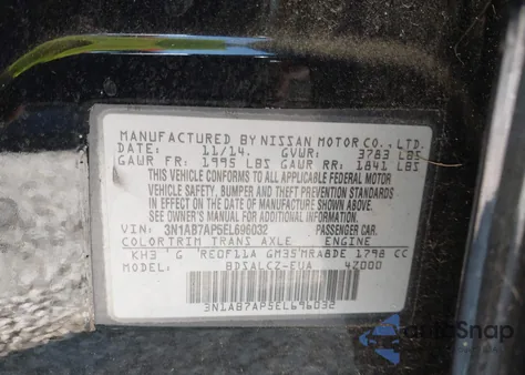 2014 Nissan Sentra S from USA, damaged, VIN 3N1AB7AP5EL696032